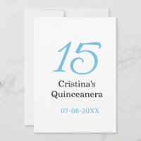 15. Quinceanera-Geburtstag blau schwarz fett Buchs