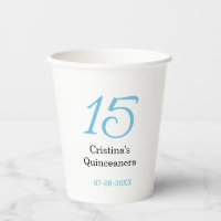 15. Quinceanera-Geburtstag blau schwarz fett Buchs