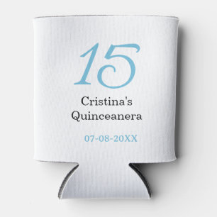 15. Quinceanera-Geburtstag blau schwarze fette Sch Dosenkühler