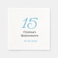 15. Quinceanera-Geburtstag blau schwarze fette Sch