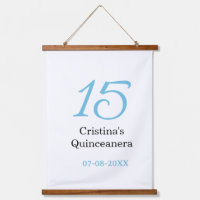 15. Quinceanera-Geburtstag blau schwarze fette Sch