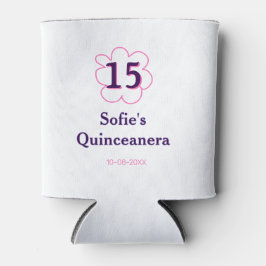 15. Quinceanera Happy Geburtstag rosa lila Datum Dosenkühler