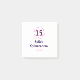 15. Quinceanera Happy Geburtstag rosa lila Datum Post-it Klebezettel