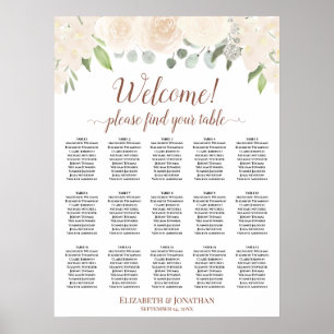 15 Rose mit Blindfarbenpfirsichfarben Hochsitzdiag Poster