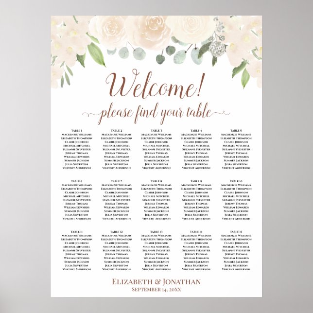 15 Rose mit Blindfarbenpfirsichfarben Hochsitzdiag Poster (Vorne)