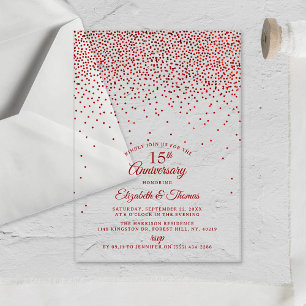15. Ruby-Hochzeitstag Acryleinladungen