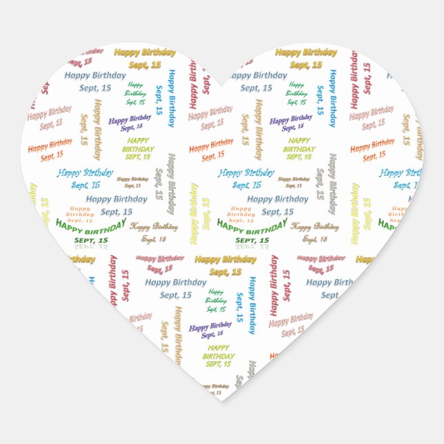 15. September Herz-Aufkleber (Vorderseite)