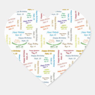 15. September Herz-Aufkleber