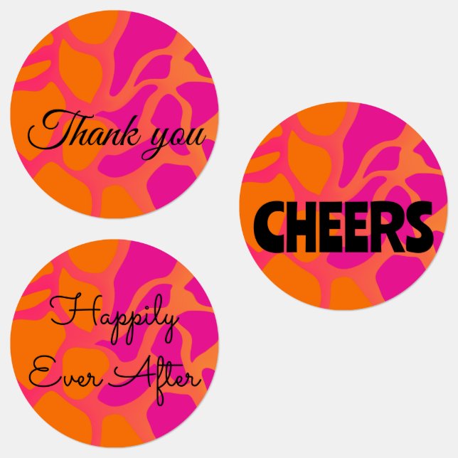 15-Set Orange- und Hot-Pink-Farbgebung (in Verbind Etiketten (Gruppe)