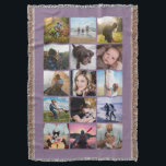 15 Square Foto Collage Keepake Lavender Decke<br><div class="desc">15 quadratische Foto Layout Foto Collage werfen Decke perfekt für Ihre Instragram Fotos, mit benutzerdefinierten Rahmen. Ein Weihnachtsgeschenk für ein Uni-gebundenes Kind! Mehr Farben gibt es in meinem Laden. —template Fotos von— https://unsplash.com/@thepootphotographer https://unsplash.com/@goodmood77 https://unsplash.com/@jenn_azraimages https://www.pexels.com/u/josh-willink-11499/ https://unsplash.com/@jairoalzate https://unsplash.com/@mindyop https://unsplash.com/@gcalebjones https://unsplash.com/@jimmymystic https://pixabay.com/no/users/3194556-3194556/ https://unsplash.com/@jwwhitt juan galafa unsplash (entfernt) https://www.pexels.com/surfers https://unsplash.com/@thesollers https://unsplash.com/@shadypete https://unsplash.com/@kyleunderscorehead (entfernt)...</div>