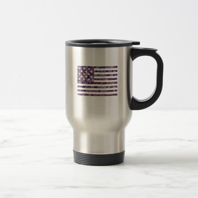 15 Sterne US-Flagge Reisebecher (Rechts)