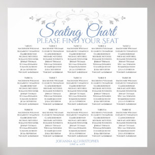 15 Tabelle Blau & Grau Hochzeitskarte Poster