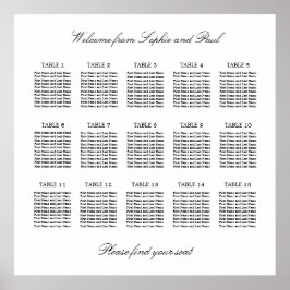 15 Tabelle Elegantes Minimalistisches Sitzdiagramm Poster