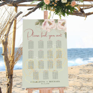 15 Tabelle - Hochzeitsskalender mit Blütenblättern Poster