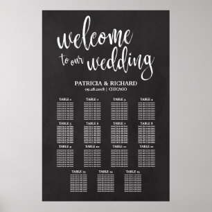 15 Tische Hochzeits-Sitzplan-Schild Tafel Poster
