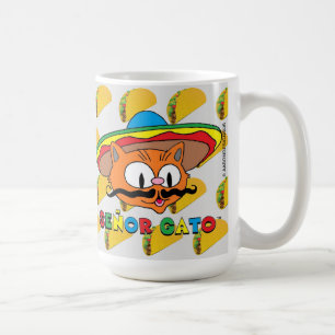 15 Unze Cartoon Senor Gato Taco Liebhaber Big Kaffeetasse
