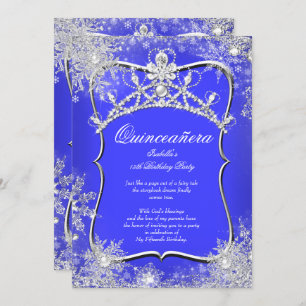 15. Winter Wonderland Royal Blue Einladung