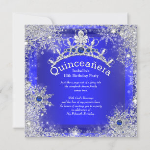 15. Winter Wonderland Royal Blue Einladung