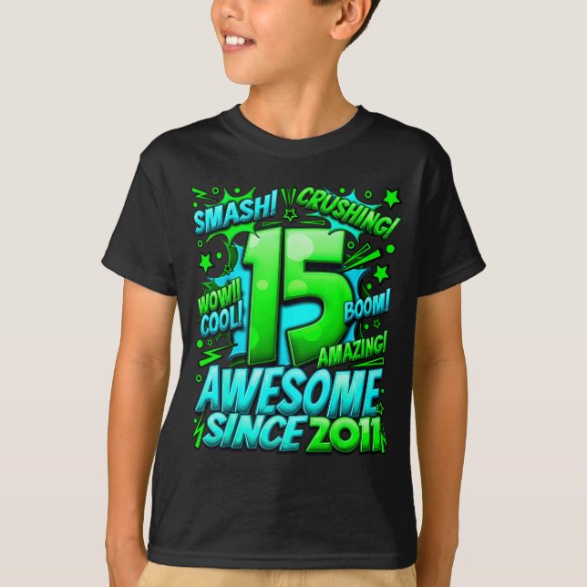 15 Year Old For Boys 15th Birthday Boy 15 Year Old T-Shirt (Vorderseite)