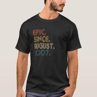 15 Years Old Epic Since August 2007 15th Birthday T-Shirt