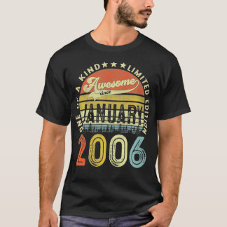 15 Years Old Gifts Awesome Since January 2006 15th T-Shirt