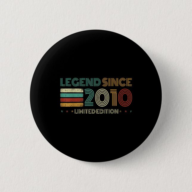 15 Years Old Legend Since 2010 15th Birthday  Button (Vorderseite)