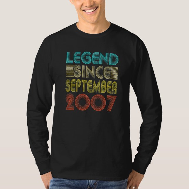 15 Years Old  Legend Since September 2007 15th Bir T-Shirt (Vorderseite)