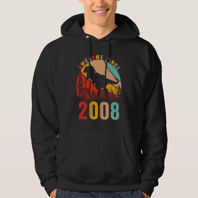 15th Bday Dinosaur T Rex Boys Retro Awesome Since  Hoodie (Vorderseite)