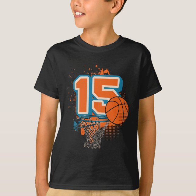 15th Birthday Boy Sketll Player Sketll 15 Years Ol T-Shirt (Vorderseite)