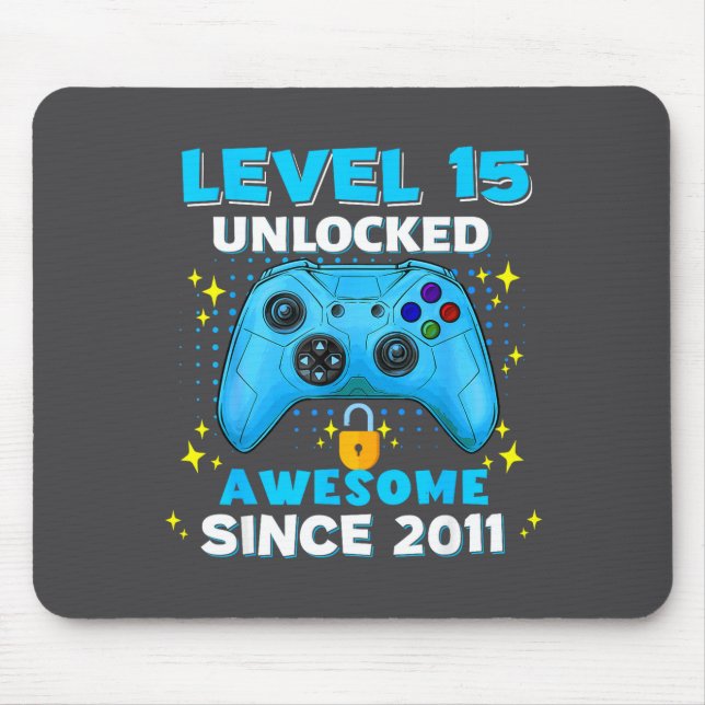 15th Birthday For Boys 15 Years Birthday Kids  Mousepad (Vorne)