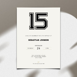 15th Birthday Invitation - Minimal Sport Style Einladung