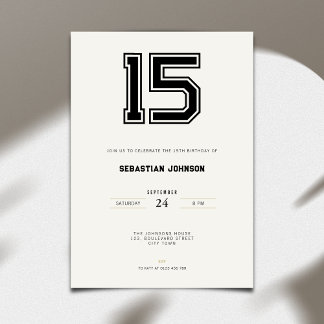 15th Birthday Invitation - Minimal Sport Style Einladung