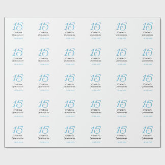 15th quinceanera birthday blue black bold letter n geschenkpapier