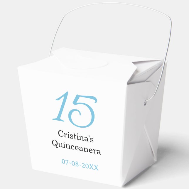 15th quinceanera birthday blue black bold letter n geschenkschachtel (Vorderseite)