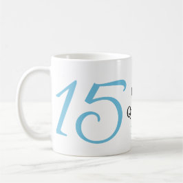 15th quinceanera birthday blue black bold letter n kaffeetasse