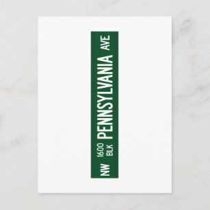 1600 Pennsylvania Avenue, Road Sign, DC, USA Postkarte