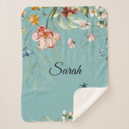 1600er Jahre Wasserfarbe Florals, Baby Girl Stroll Sherpadecke