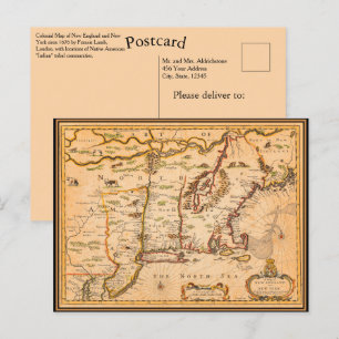 1600er New England Karte Indische Siedlungen