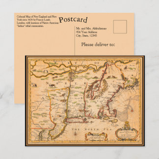 1600er New England Karte Indische Siedlungen