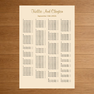 160 Champagner-Hochzeits-Sitzplan Poster