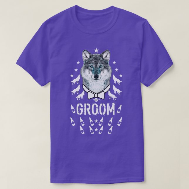 160 Wolf JGA GROOM Bierflaschen T-Shirt (Design vorne)
