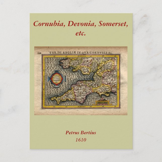 1610 Karte von Cornwall, Devon, Somerset, etc... (Vorderseite)