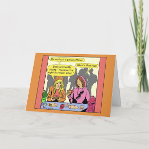 1614 Meine Mutter ist Cartoon eines Polizeibeamten Karte