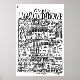 1616 Zeichn von Cusco, Peru Poster