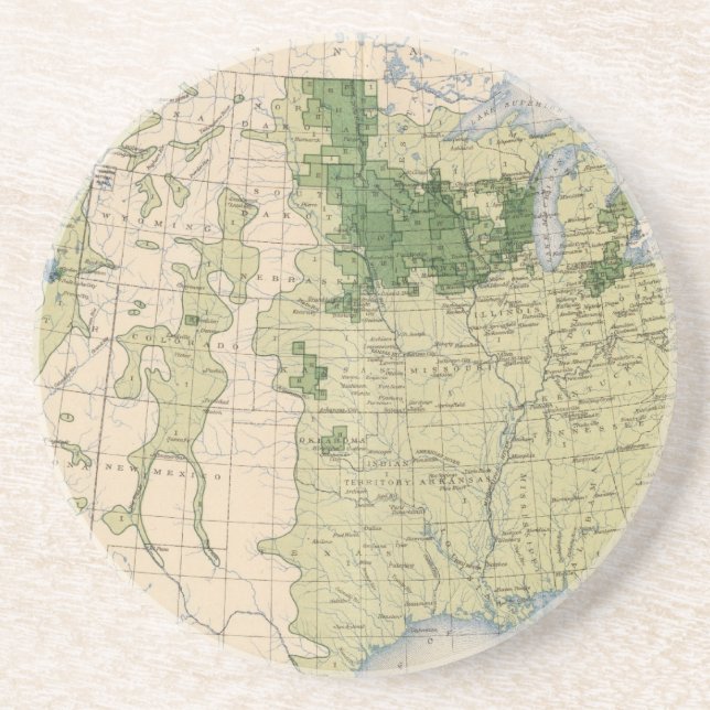 161 Gerste/Quadratmeile Sandstein Untersetzer (Vorne)