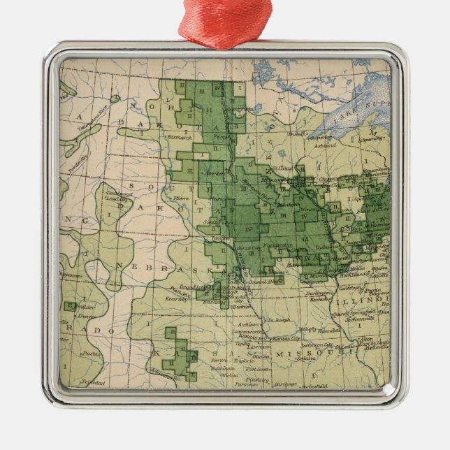 161 Gerste/Quadratmeile Silbernes Ornament (Vorne)
