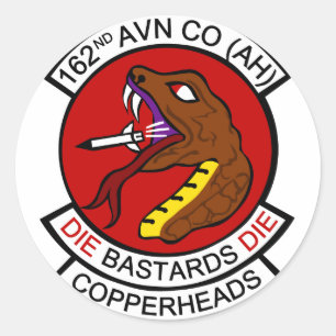 162nd Avn Co. (AH) Copperheads Runder Aufkleber