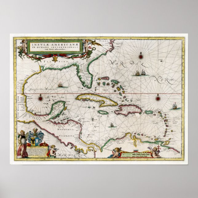 1635 Caribbean and Central America Poster (Vorne)