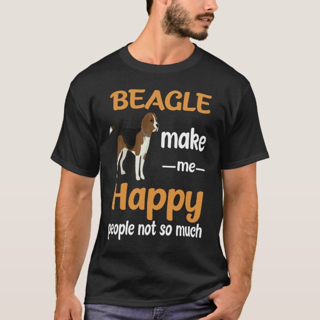 164 Beagle macht mich glücklich T-Shirt (Vorderseite)