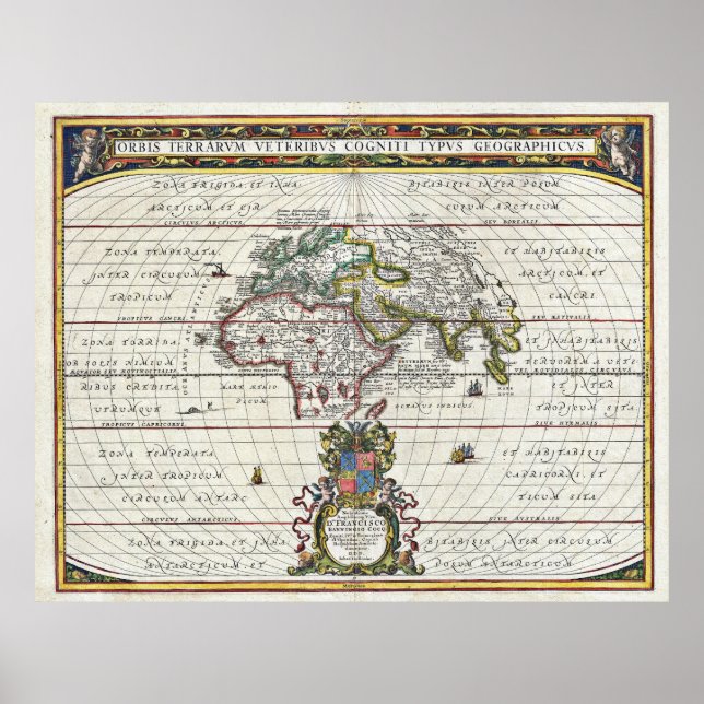 1650 Jansson Karte der antiken Welt Poster (Vorne)